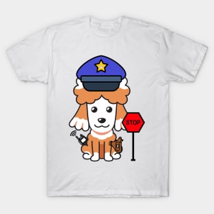 Funny Poodle Policeman T-Shirt